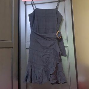 Black Ruffle Hem Mini Dress